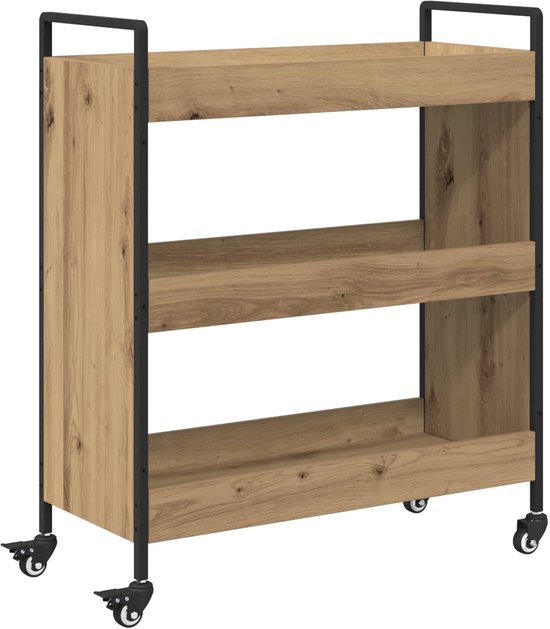 vidaXL - Keuken - Trolley - Artisan - Eiken - 70 - x - 30 - x - 82 - cm - Bewerkt - hout