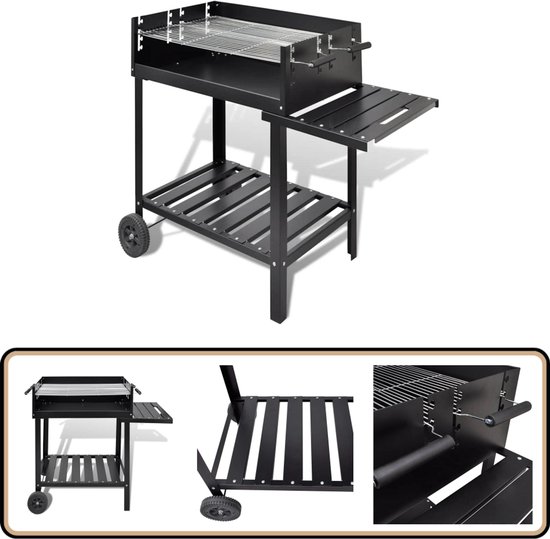 vidaXL Kolenbarbecue Kota - Met 2 wielen - Staal Kolenbarbecue - Bbq - Buitengrill - Houtskoolgrill - Staalbbq van VidaXL