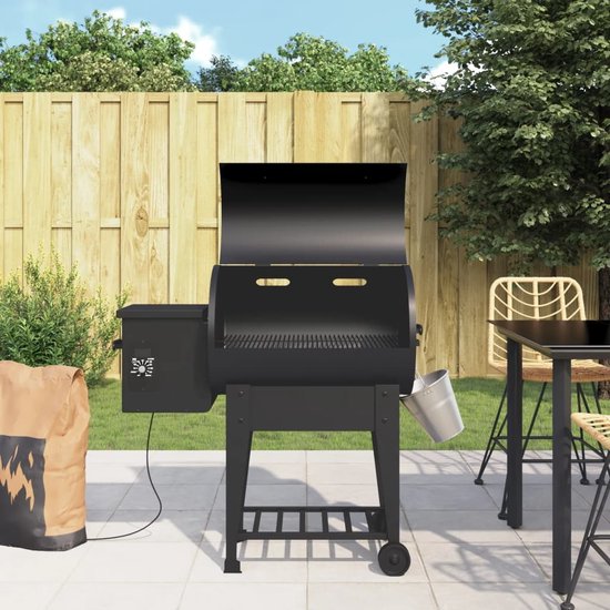 vidaXL - Pelletbarbecue - met - bodemplaat - 94 - cm - ijzer - zwart van Merkloos