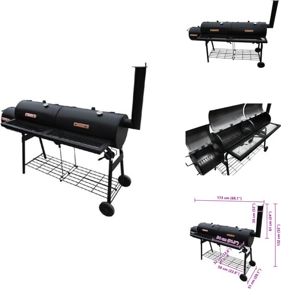 vidaXL Roker - Rokers - Rookoven - Rookovens - Rookbarbecue Nevada XL zwart van Merkloos