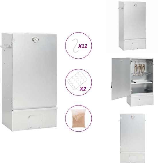 vidaXL Rookoven - Rookovens - Roker - Rokergrill - BBQ-rookoven met houtsnippers 44,5x29x83 cm staal van Merkloos