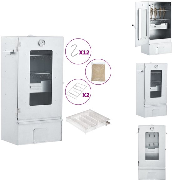 vidaXL Rookoven - Rookovens - Rookkast - Koude Rookgenerator - BBQ-rookoven met koude rookgenerator gegalvaniseerd staal van Merkloos