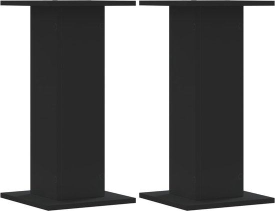 vidaXL - Speakerstandaards - 2 - st - 30x30x60 - cm - bewerkt - hout - zwart van vidaXL