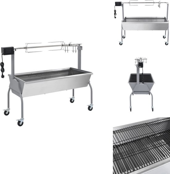 vidaXL Spit - Barbecuespit - Barbecue Spit - Barbecuespitten - Draaispit barbecue met elektrische motor van VidaXL