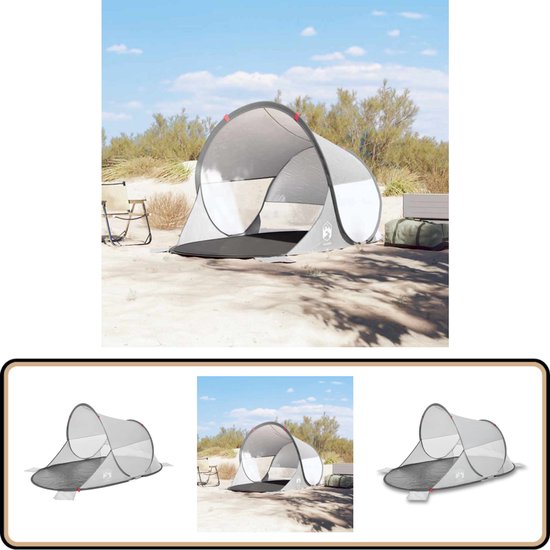 vidaXL Strandtent - Pop-up - Waterdicht - Grijs Strandtent - Pop-up Tent - Strandpaviljoen - Parasol - Watersport van vidaXL