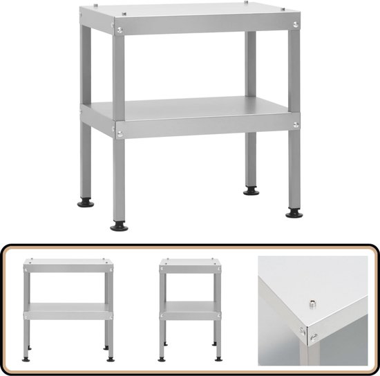 vidaXL Tafel voor rookoven - Gegalvaniseerd staal BBQ Tafel - Rookoven Tafel - Buitentafel - Barbecuestapel - Keuken Helper van Vidaxl