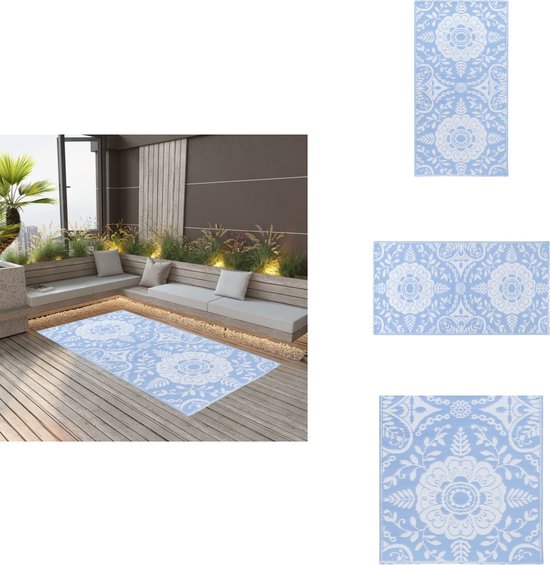 vidaXL Tuinkleed - Tuinkleden - Terraskleed - Terraskleden - Buitenkleed 120x180 cm PP babyblauw van VidaXL
