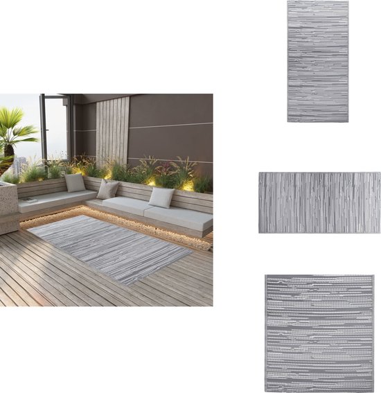 vidaXL Tuinkleed - Tuinkleden - Terraskleed - Terraskleden - Buitenkleed 80x150 cm PP grijs van VidaXL