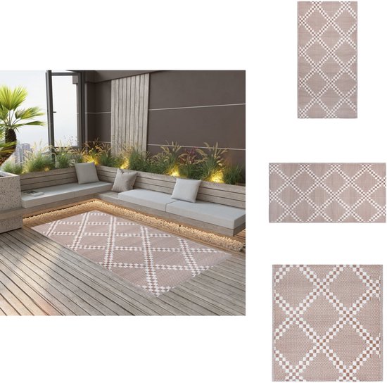 vidaXL Tuinkleed - Tuinkleden - Terraskleed - Terraskleden - Buitenkleed ARAKIL 120x180 cm PP bruin van Vidaxl