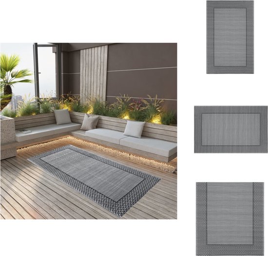 vidaXL Tuinkleed - Tuinkleden - Terraskleed - Terraskleden - Buitenkleed ARAKIL 160x230 cm PP grijs van Merkloos