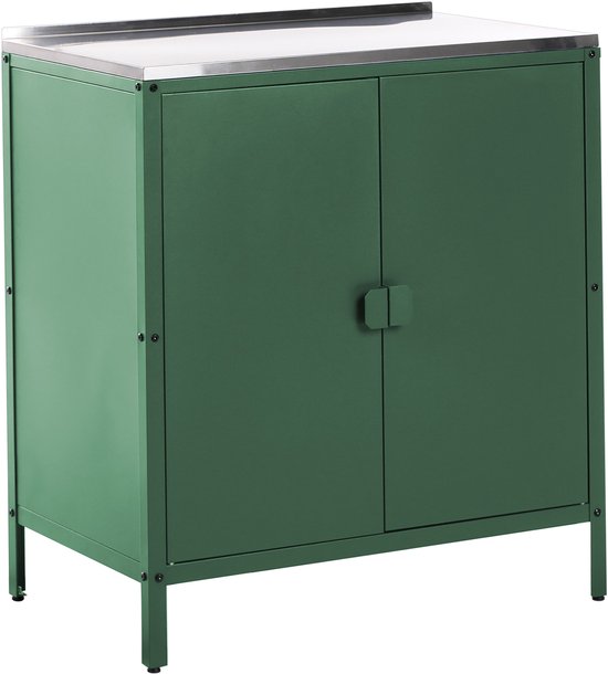 VILAMA - Buitenkeukenkast - Groen - Staal