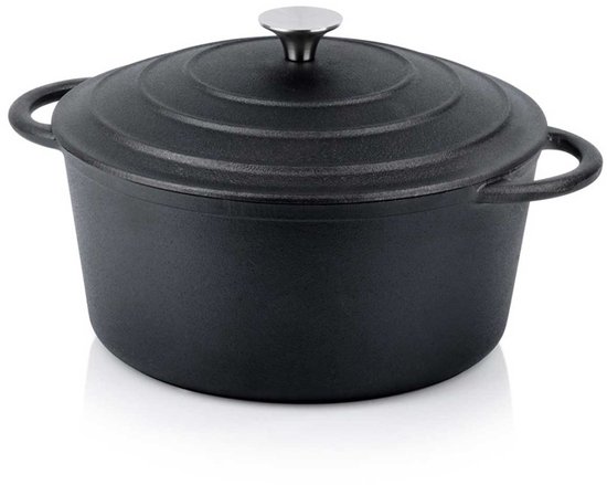 Vilde Cast Line - Gietijzeren Pot - 5L - Deksel - Onderhoudsvrij van Merkloos