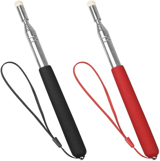 Vitdipy - Stylus pen - 2 stuks - Inschuifbaar Stylus pen - Touchscreen Pen - Geschikt voor Tablet, Smartphone, Elektronisch whiteboard - Styluspennen - Zwart - Rood van Vitdipy