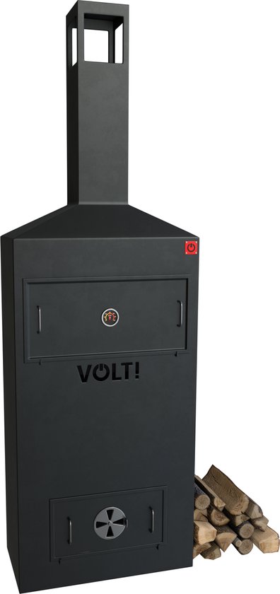 VOLT - Dutch Fire Oven BBQ Grill - Rookoven Barbecue - Rookkast - Buitenhaard - Tuinhaard - BBQ/Rookkast - Zwart - Made in NL van VOLT!