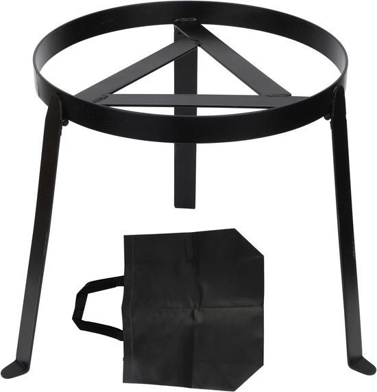 Vouwbare Kookstand voor Open Vuur, Stevige Tripod voor Kamperen, Ideaal voor Buitenkeuken en Dutch Oven Grill, Zwart