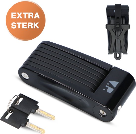 V.P.® Vouwslot – Fietsslot Met Houder – Fiets + E-Bike – 2 Sleutels - RVS van V.P.