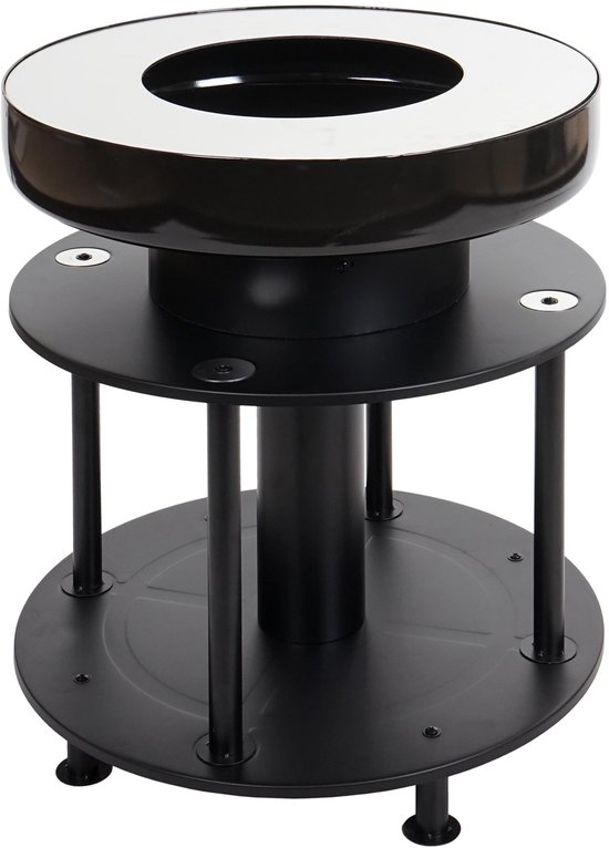 Vuurschaal met grill MCW-K95, vuurplaats-grill BBQ, grillplaat plank, staal roestvrij staal email Ø 56cm zwart van Merkloos