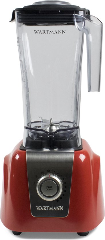 Wartmann High Speed Blender, WM-1807 HS, Tritan, 30k TPM, rood van Wartmann