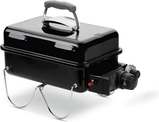 Weber Go-Anywhere Gas Barbecue - 41x26 cm - Roestvrijstalen branders - Gasregelkop - Incl. deksel van Merkloos