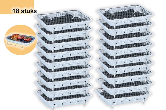 Wegwerp BBQ 18 stuks – Instant Barbecue met 600g Houtskool – Gebruiksklaar voor Camping, Picknick en Strand van BBQuality