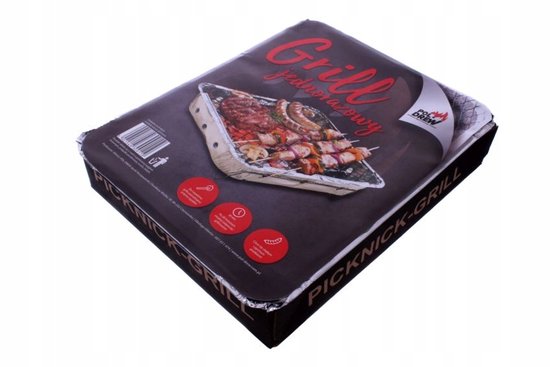 Wegwerp Grill Set - Draagbaar, Compleet met Houtskool & Rooster van Merkloos