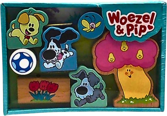 Woezel en Pip 7 Houten Speelblokken - 2+ van Woezel en Pip