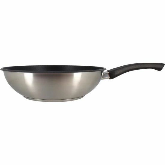 Wok - MENASTYL - 6020252 - Roestvrij staal - 28 cm - Alle branders inclusief inductie van MENASTYL