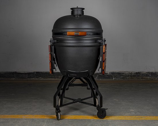 XL Kamado BBQ 23.5", Grill Bill Pro III - Supercompleet - Houtskoolmand - Multilevel System met gietijzeren en RVS roosters - Aslade - Grate Organizer - Onderstel met Extra Grote Wielen - Handlebar van Merkloos