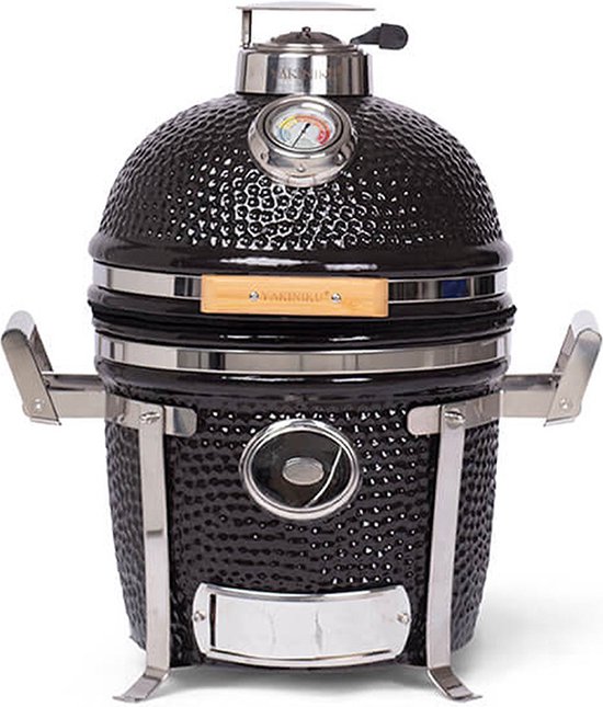 Yakiniku - Kamado - Compact - 13Inch - Met Draagbaar Onderstel - Houtskool - Kamado Grill - 33cm Grilloppervlak van Yakiniku