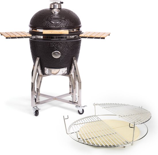 Yakiniku - Kamado - XLarge - 22Inch - Inclusief Onderstel En Zijtafels - Inclusief Pro Set - Houtskool - Kamado Grill - 56cm Grilloppervlak van Yakiniku