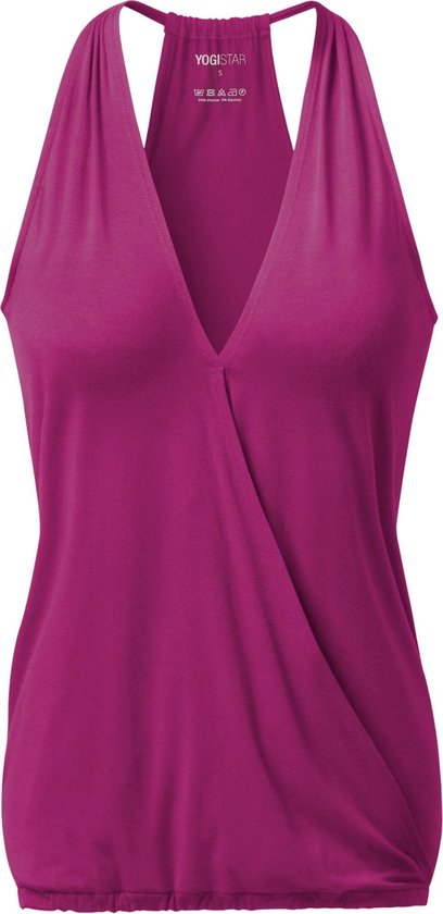 Yoga-Racerback V-Neck "ala" - raspberry XL Loungewear shirt YOGISTAR van YOGISTAR