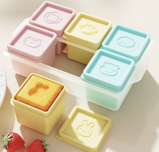 ZYLARO Babyvoeding bewaarbakjes set - 6x110ml siliconen baby bakjes met deksel - Magnetron & vaatwasmachinebestendige - Moedermelk bewaren - Diepvriesbakjes - 100% BPA vrij - Roze/Geel/Blauw van ZYLARO